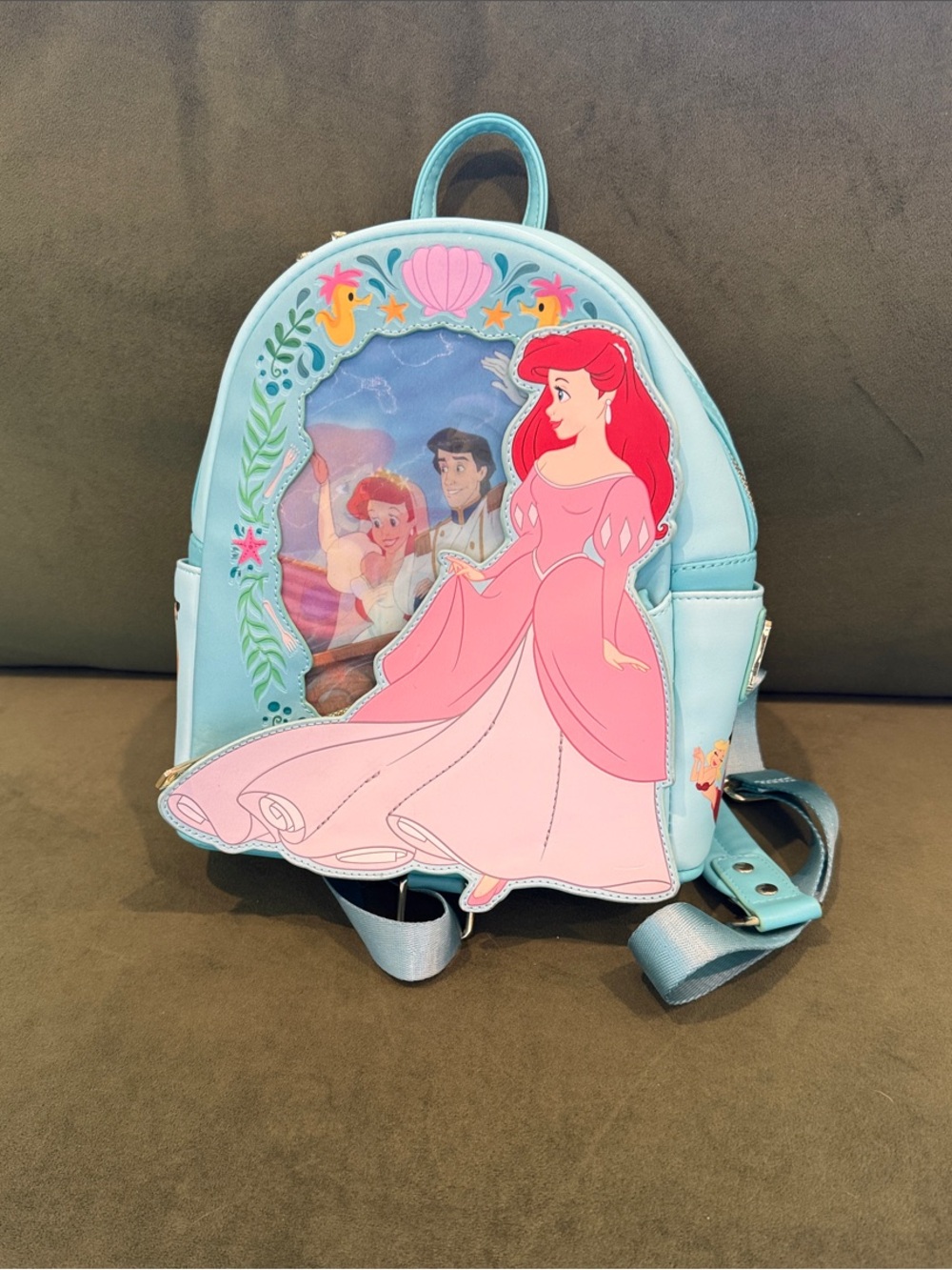 Loungefly Ariel Hologram Light Aqua & Pink Backpack
